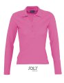 Dames Polo Lange Mouw Podium Sols 11317 Flash Pink